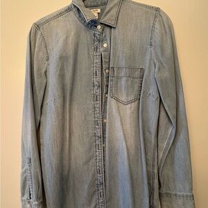 J. Crew Blue Casual Shirt with Point Collar